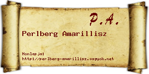 Perlberg Amarillisz névjegykártya
